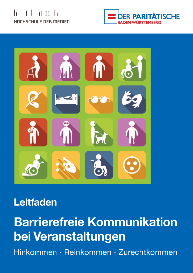 Cover des Leitfadens Barrierefreie Kommunikation bei Veranstaltungen