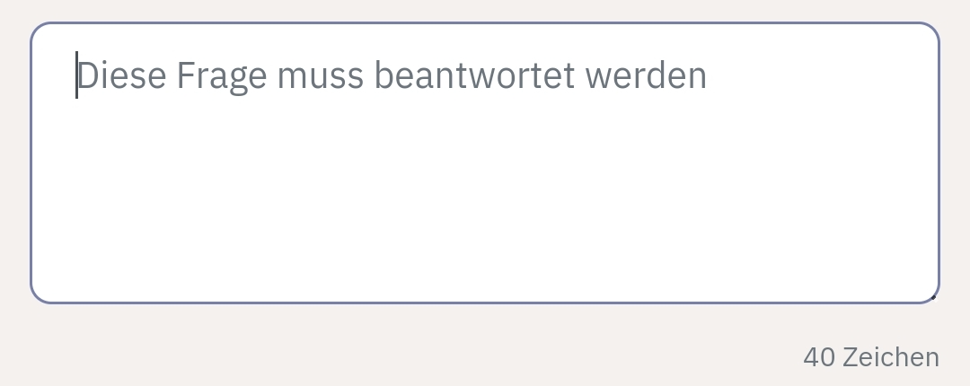 Bildschirmausschnitt: Texteingabefeld ohne erkennbaren Tastaturfokus