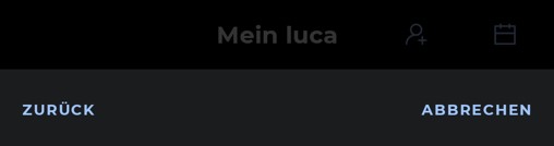 Bildschirmausschnitt der Luca-App