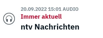 Bildschirmausschnitt der Zeitangabe, wann ein Artikel veröffentlicht wurde.