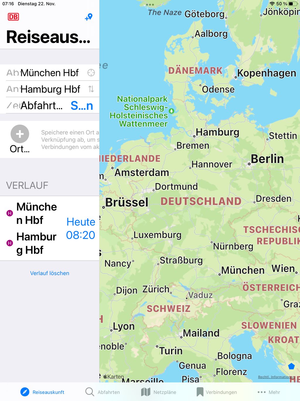 Bildschirmausschnitt der Startseite bei Vergrößerung auf 190 %.