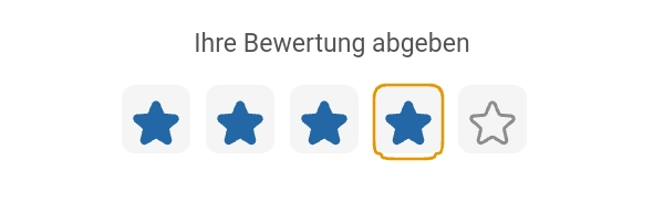 Bildschirmausschnitt: Tastatur-Fokus eines einzelnen Sterns mit orangen Rahmen