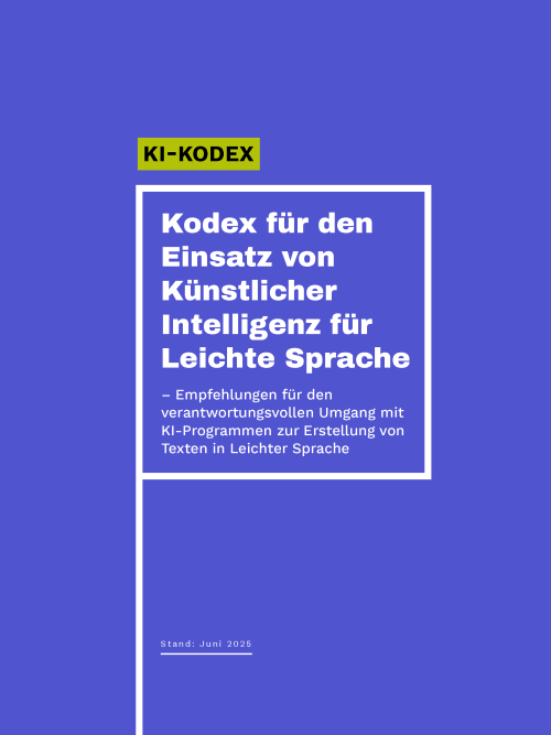 blaues Deckblatt des KI-Kodex mit Stand Juni 2025 und dem Langtitel.