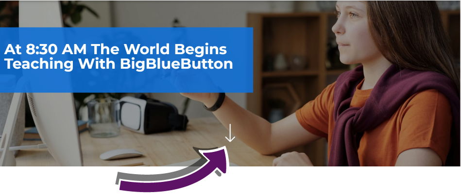 Bildschirmausschnitt der BigBlueButton Startseite