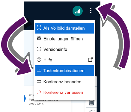 Bildschirmausschnitt der Web-Anwendung