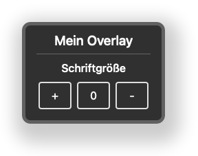 Mein Overlay - Dialog Schriftgröße