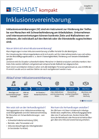 Erste Seite der Publikation Rehadat kompakt mit dem Schwerpunkt Inklusionsvereinbarung